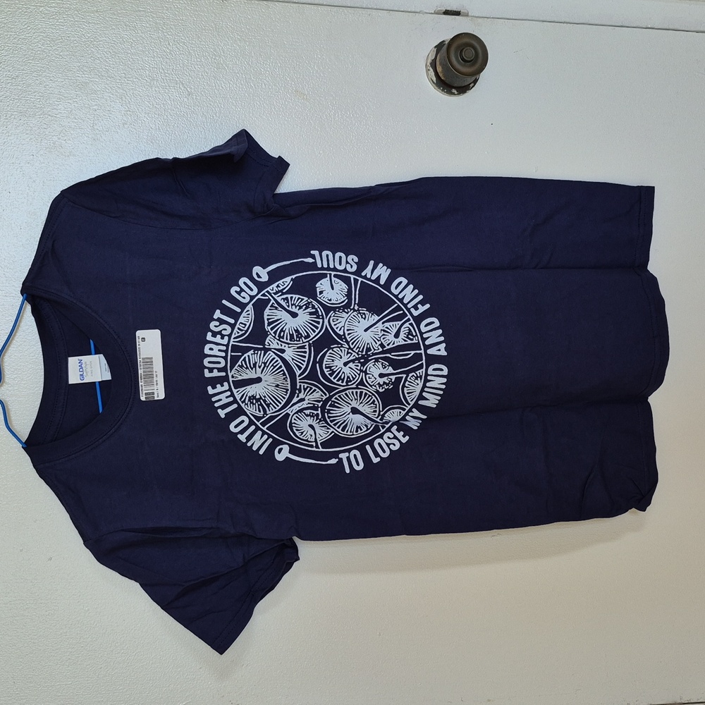 Gildan Navy Mens Forest Mushroom Tee